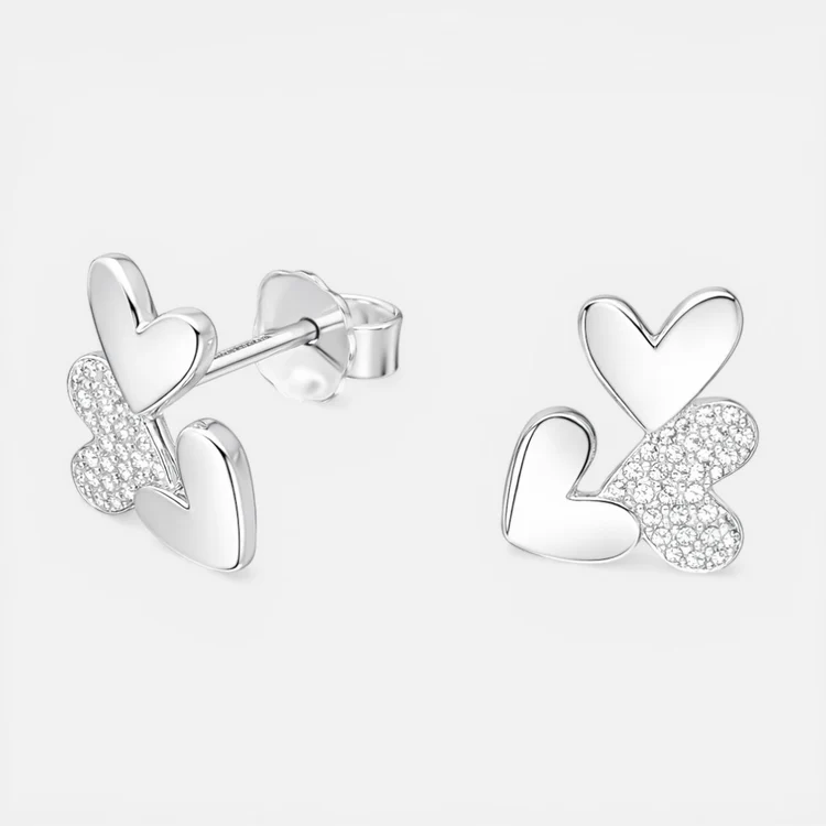 Aro Corazones Circones Plata